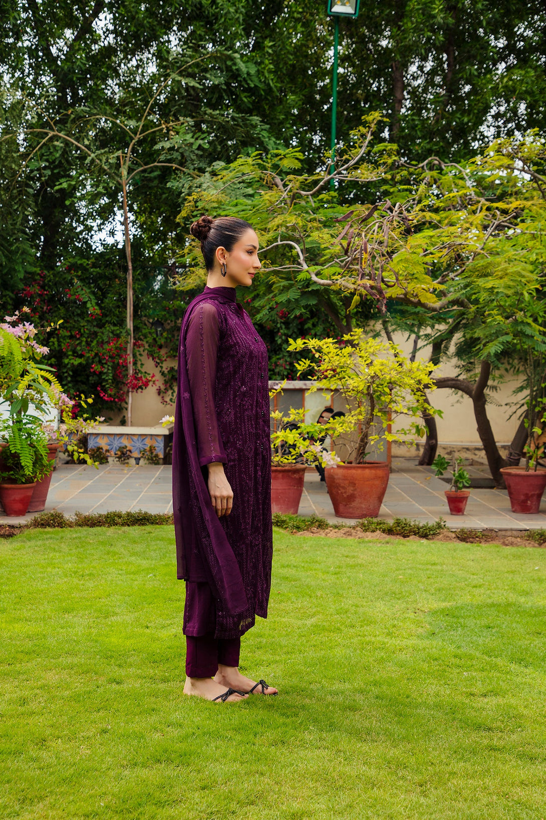 3-Piece Stitched Timeless Purple Embroidered Sheep