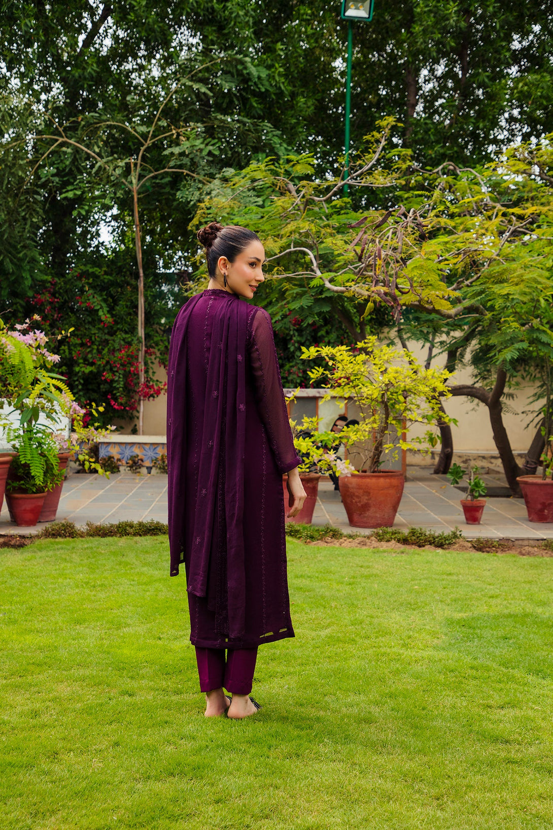 3-Piece Stitched Timeless Purple Embroidered Sheep