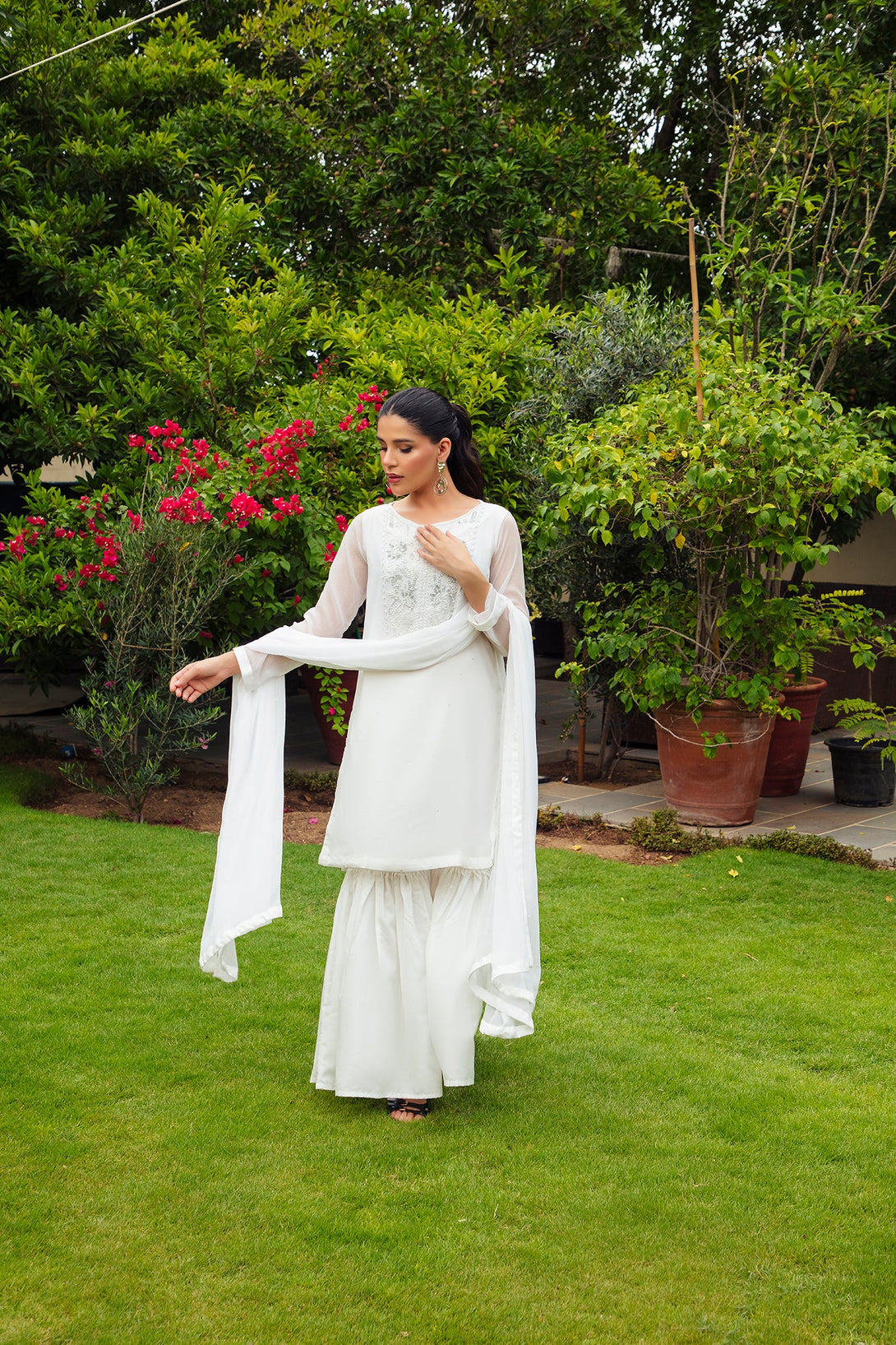 3-Piece Stitched Timeless White Embroidered Sheep