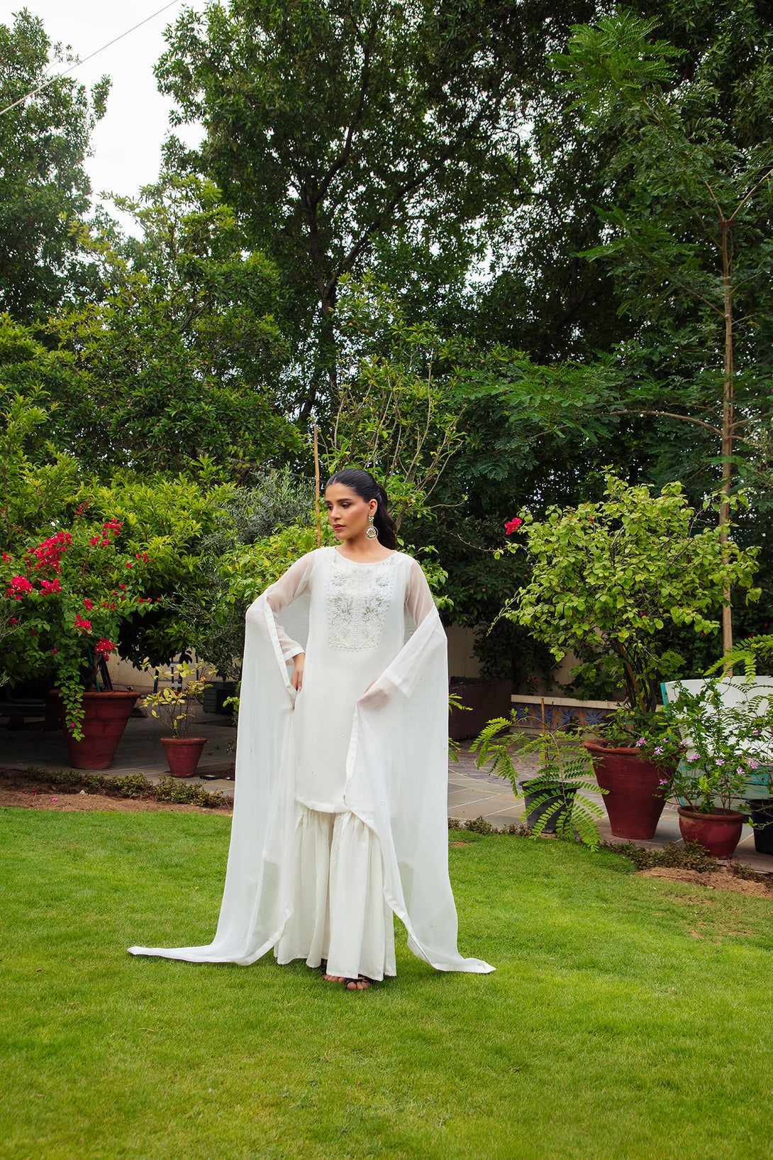 3-Piece Stitched Timeless White Embroidered Sheep