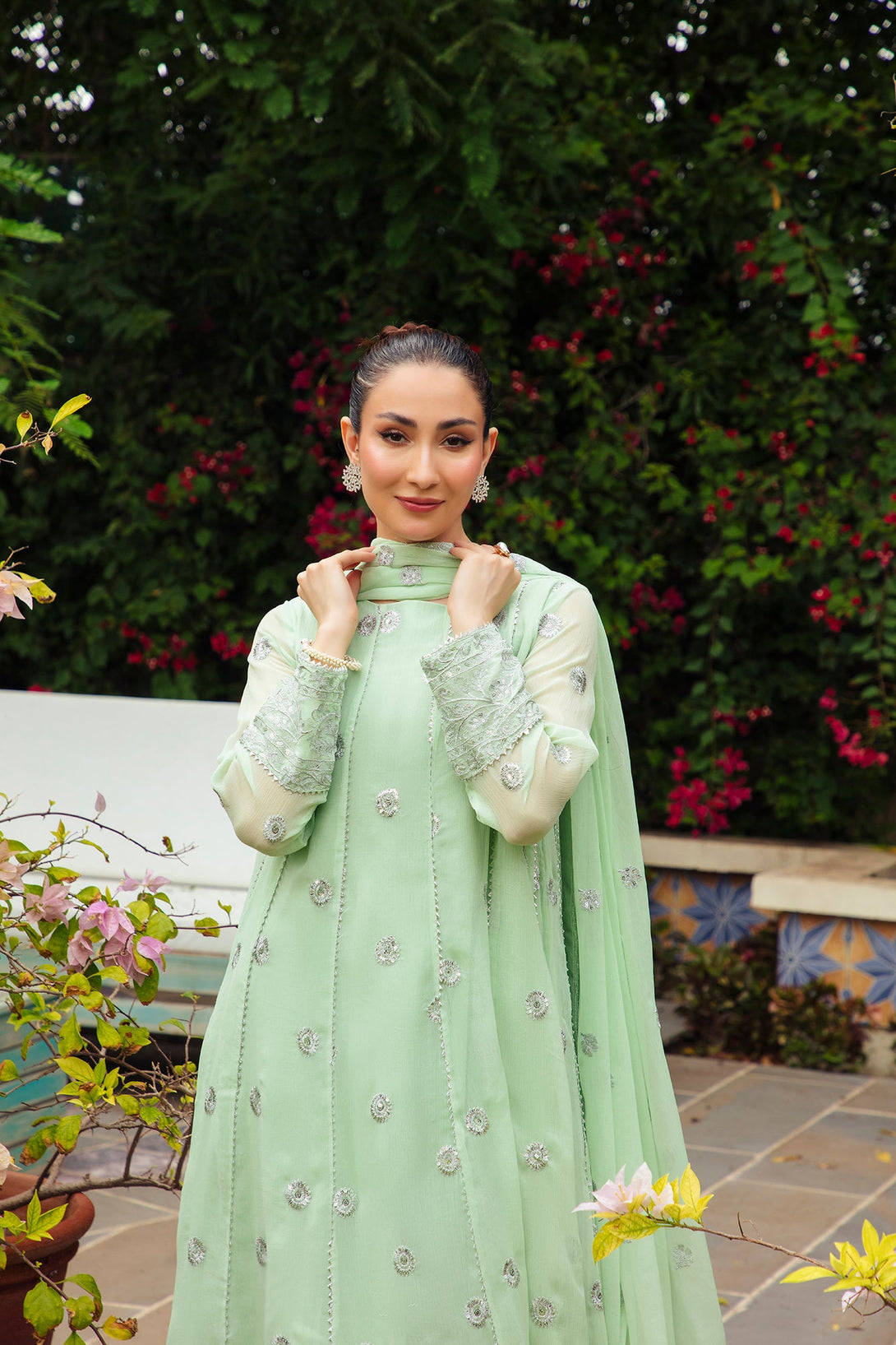 3-Piece Stitched Timeless Mint Green Embroidered Sheep