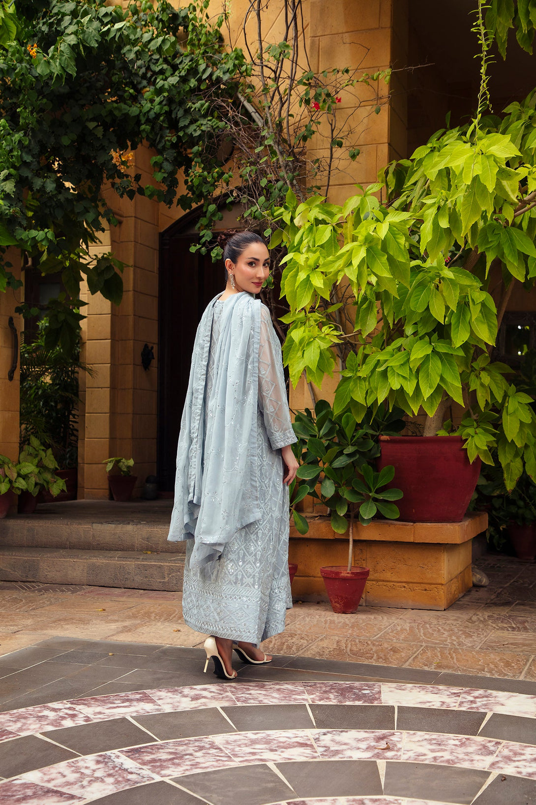 3-Piece Stitched Timeless Gray Embroidered Sheep