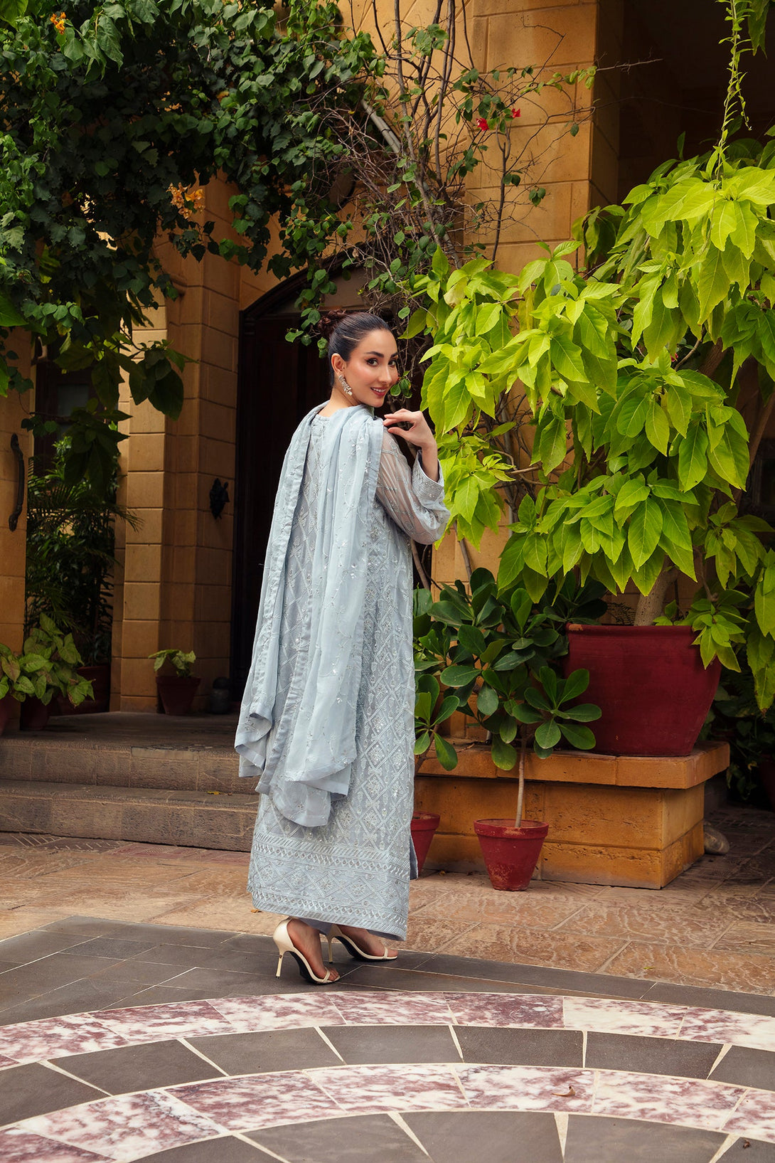 3-Piece Stitched Timeless Gray Embroidered Sheep