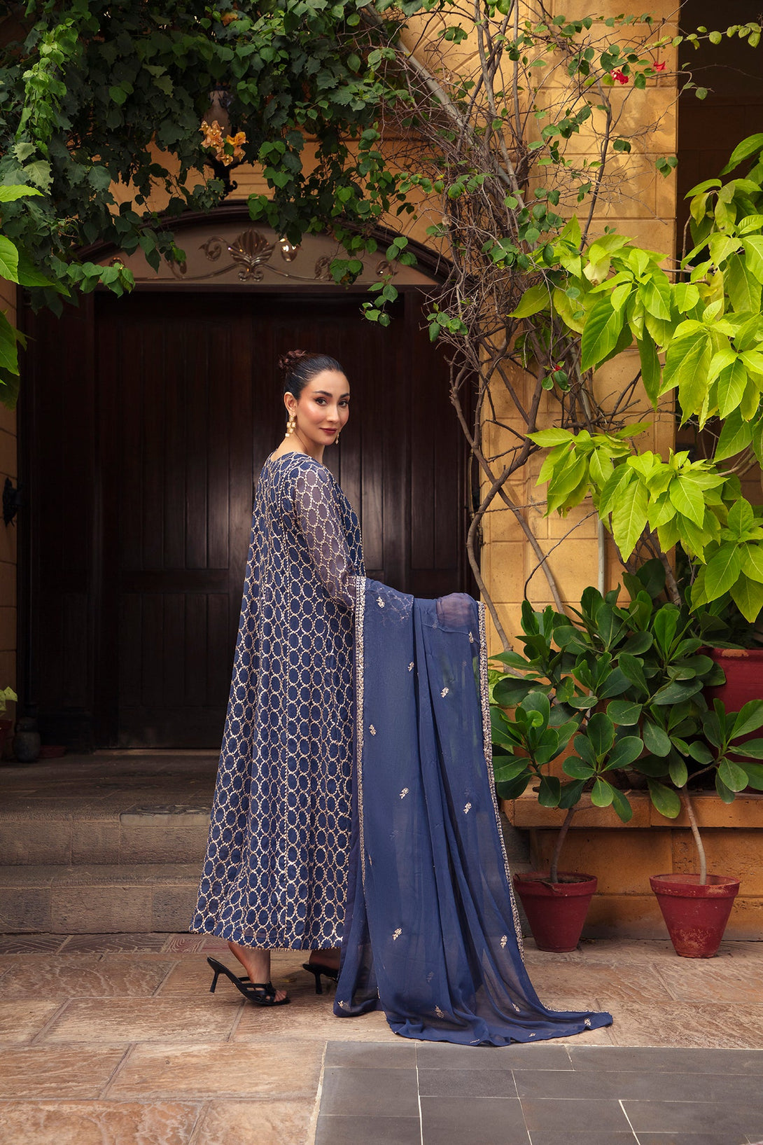 3-Piece Stitched Timeless Agean Blue Embroidered Sheep