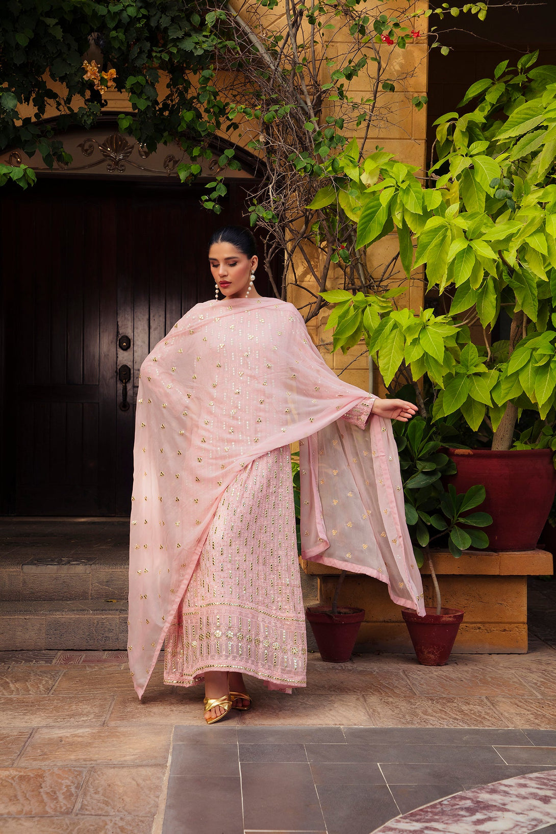 3-Piece Stitched Timeless Pink Embroidered Sheep