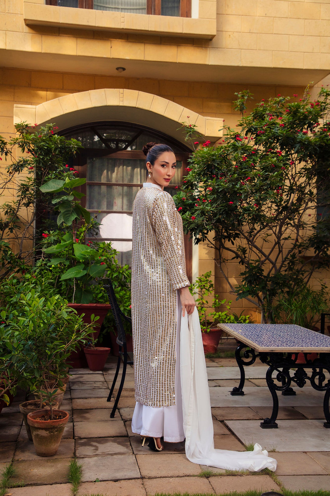 3-Piece Stitched Timeless White Embroidered Sheep