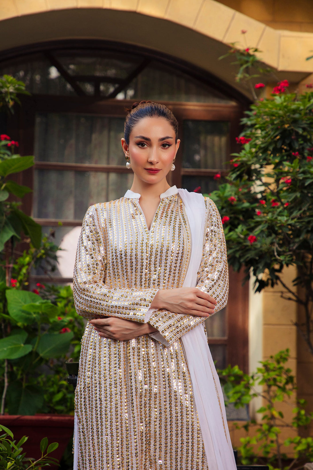 3-Piece Stitched Timeless White Embroidered Sheep