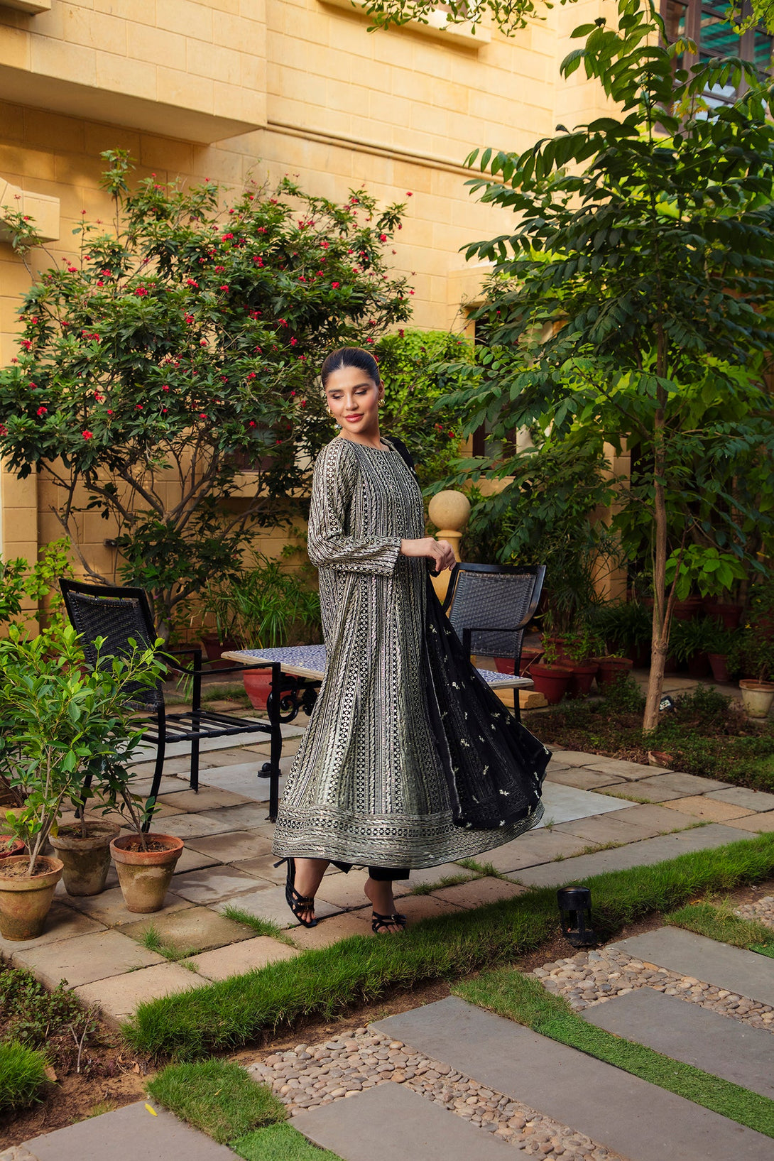 3-Piece Stitched Timeless Black Embroidered Sheep