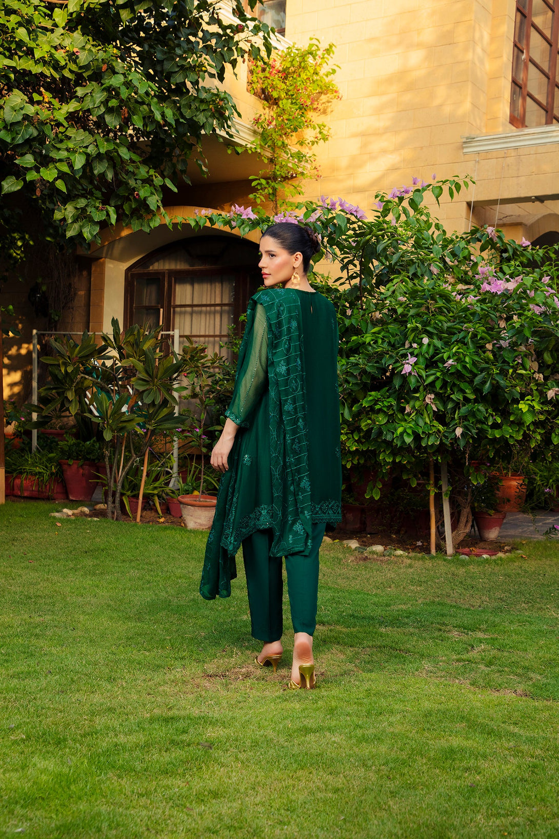 3-Piece Stitched Timeless Kai Green  Embroidered Sheep