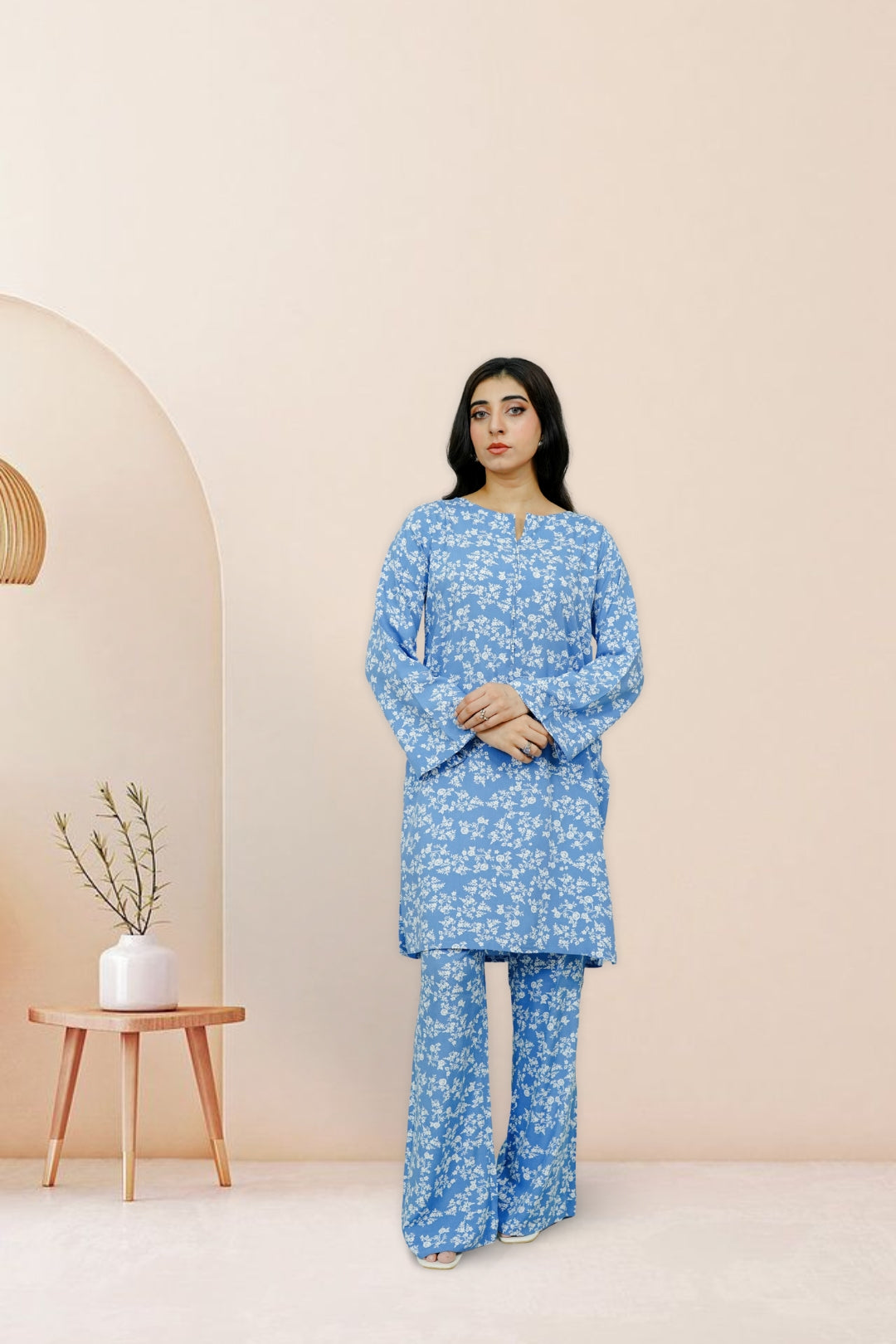 2-piece stitched Printed Blue Sheep