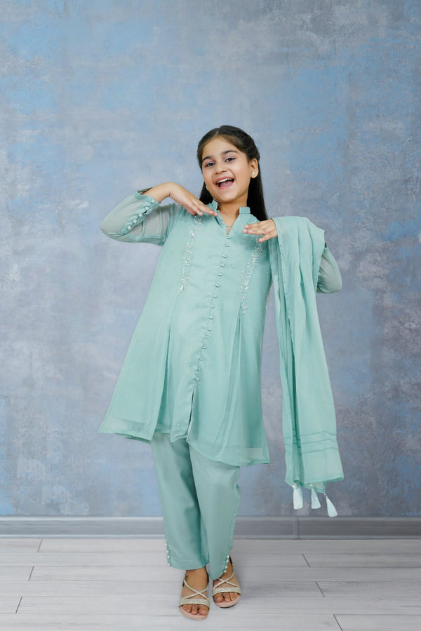 3-Piece Set Ash Green Handwork (adda) Sheep