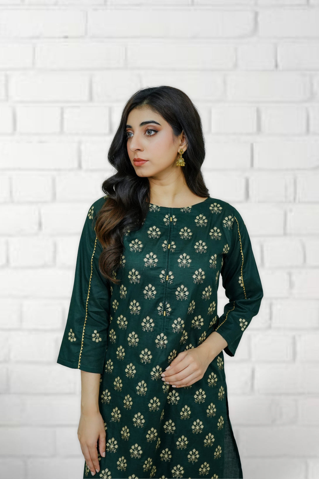 2-piece stitched Kai Green Embroidered Sheep