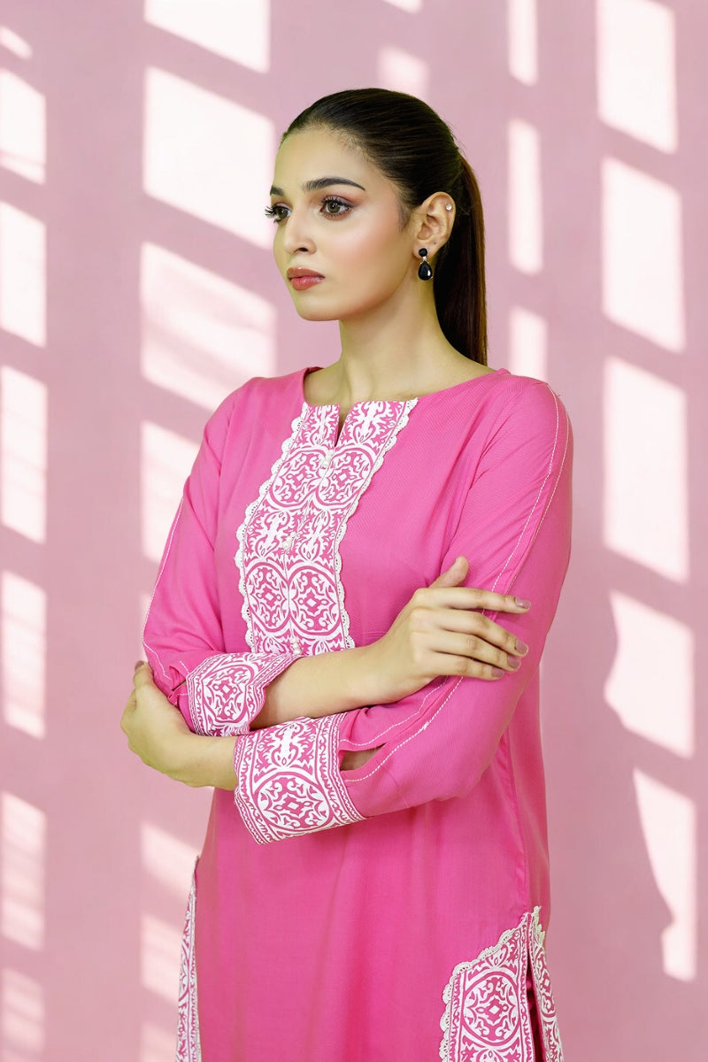 Clasasic Pink Embroidered stitched Sheep