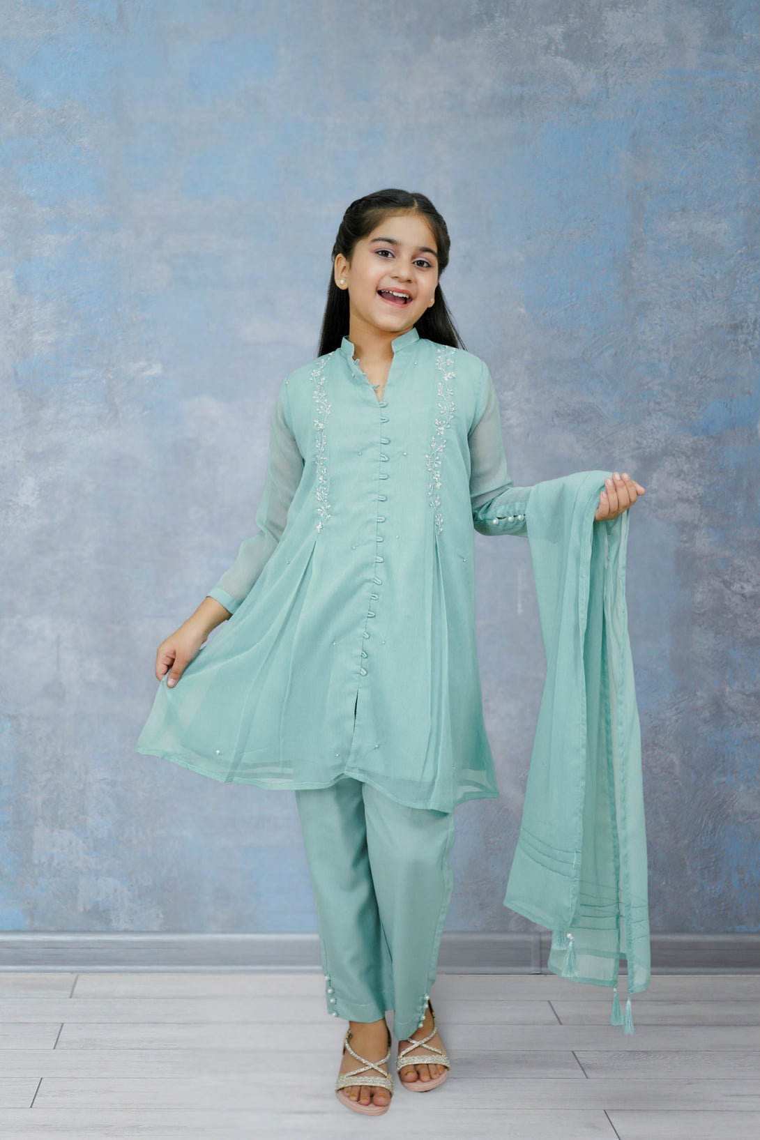 3-Piece Set Ash Green Handwork (adda) Sheep