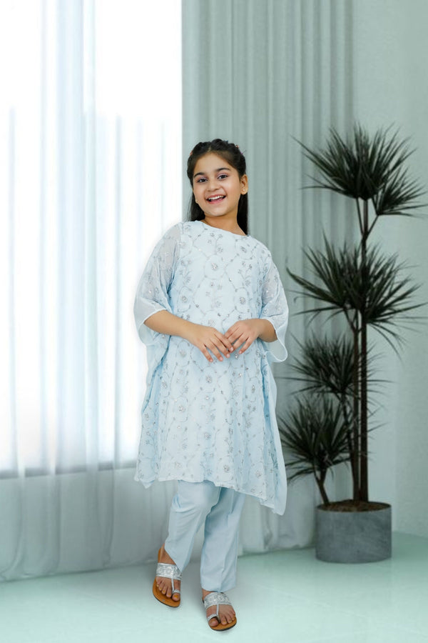 2-Piece Set Chmabray Embroidered Sheep