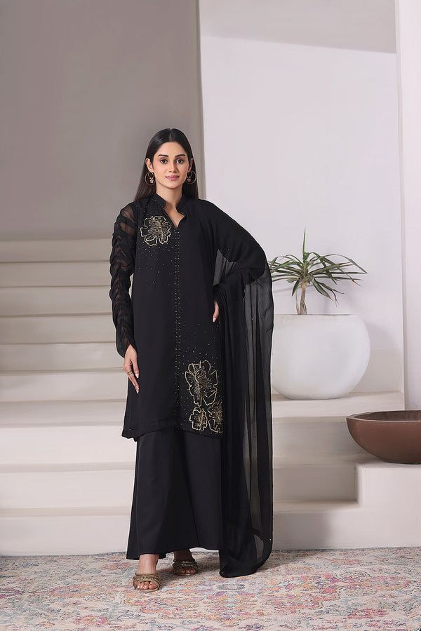 3-Piece Stitched Timeless Chambray Hand-Embroidered Sheep