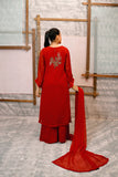 Classic Maroon Embroidered stitched 3-piece