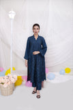 Blue Katan Silk Embroidered 2-Piece Set