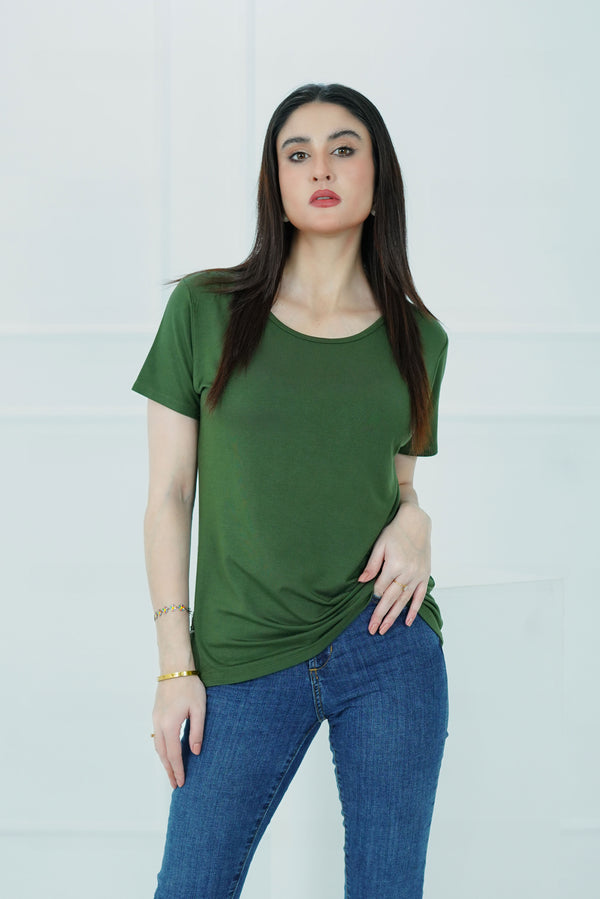 Effortless Style: Green Jersey Tee