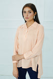 Rust and White High Low Shirt