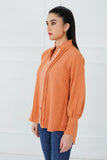 Ginger Rust Lace-Detail Shirt