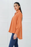 Ginger Rust Lace-Detail Shirt