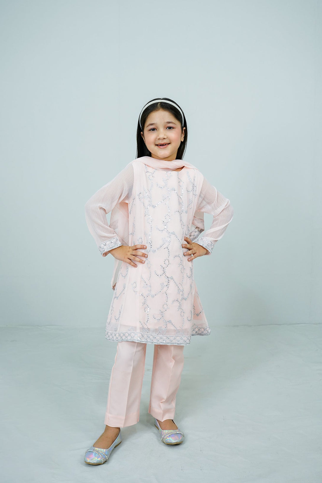 Pink Embroidered 3-Piece Set Sheep