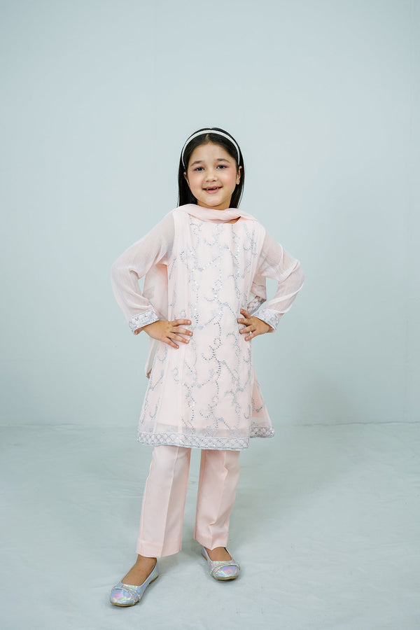 Pink Embroidered 3-Piece Set Sheep