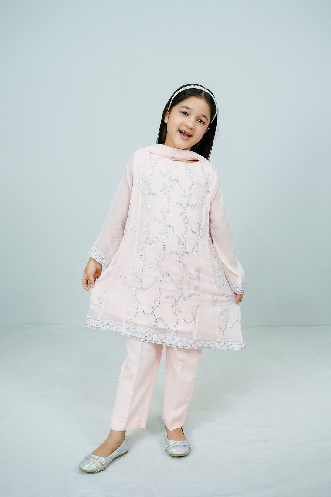 Pink Embroidered 3-Piece Set Sheep