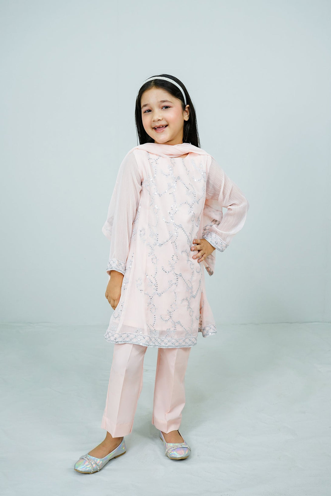 Pink Embroidered 3-Piece Set Sheep