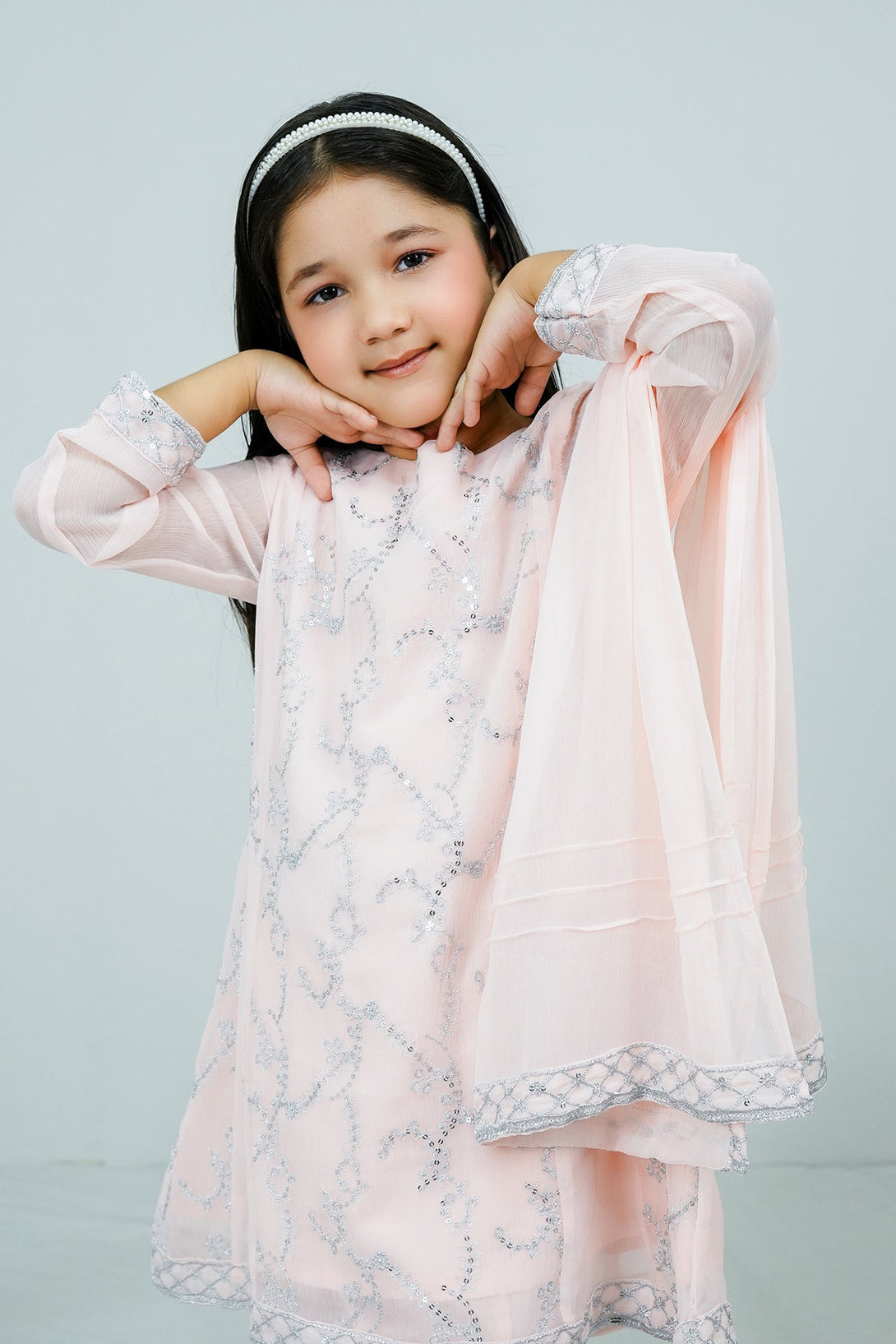 Pink Embroidered 3-Piece Set Sheep