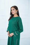 Dark Green Boat Neck Straight Shirt