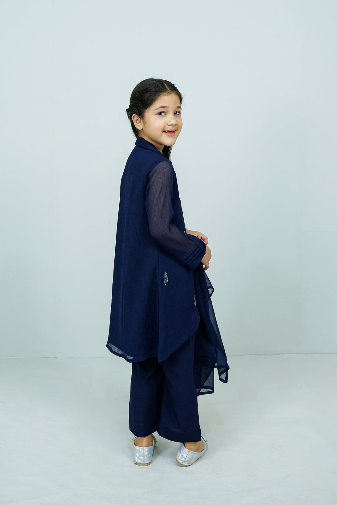 Navy Blue Handwork (adda) 3-Piece Set Sheep