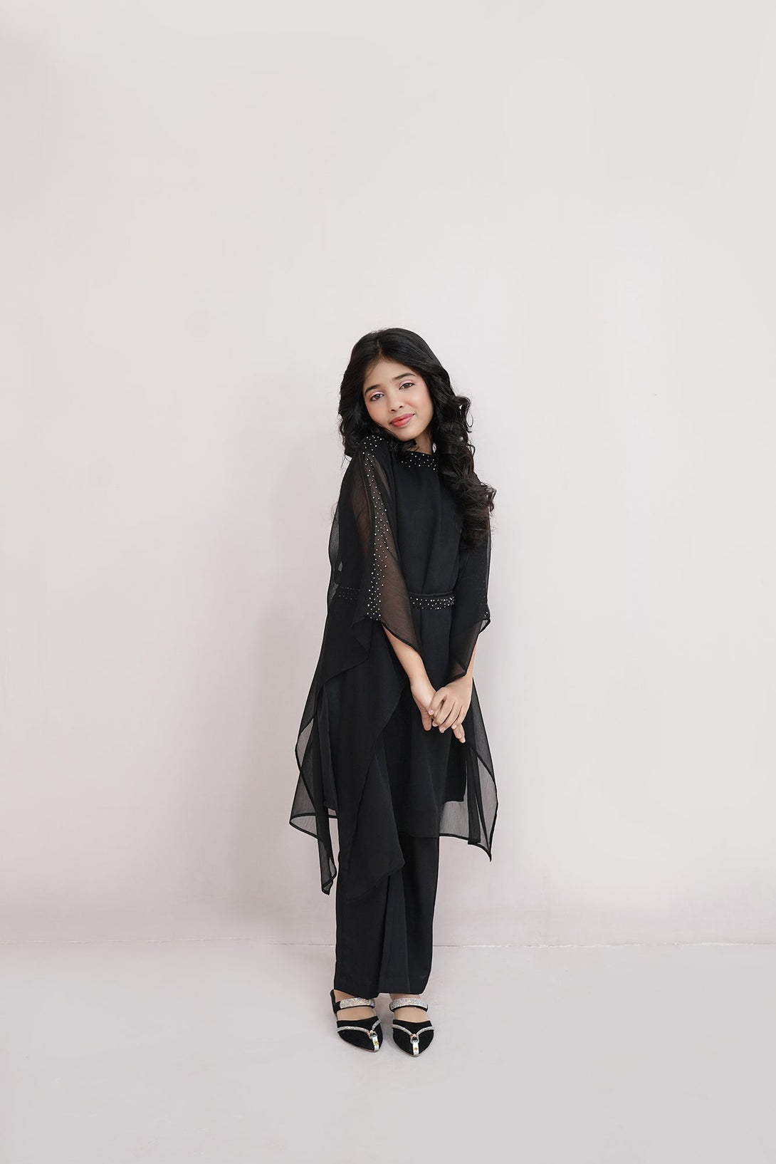 Black Embroidered Chiffon Sheep