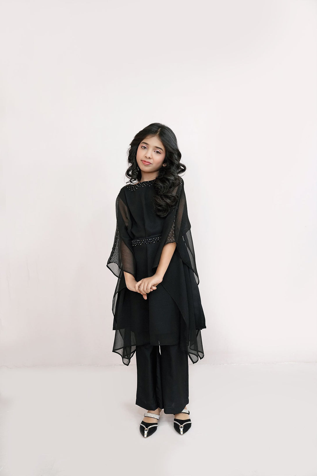 Black Embroidered Chiffon Sheep