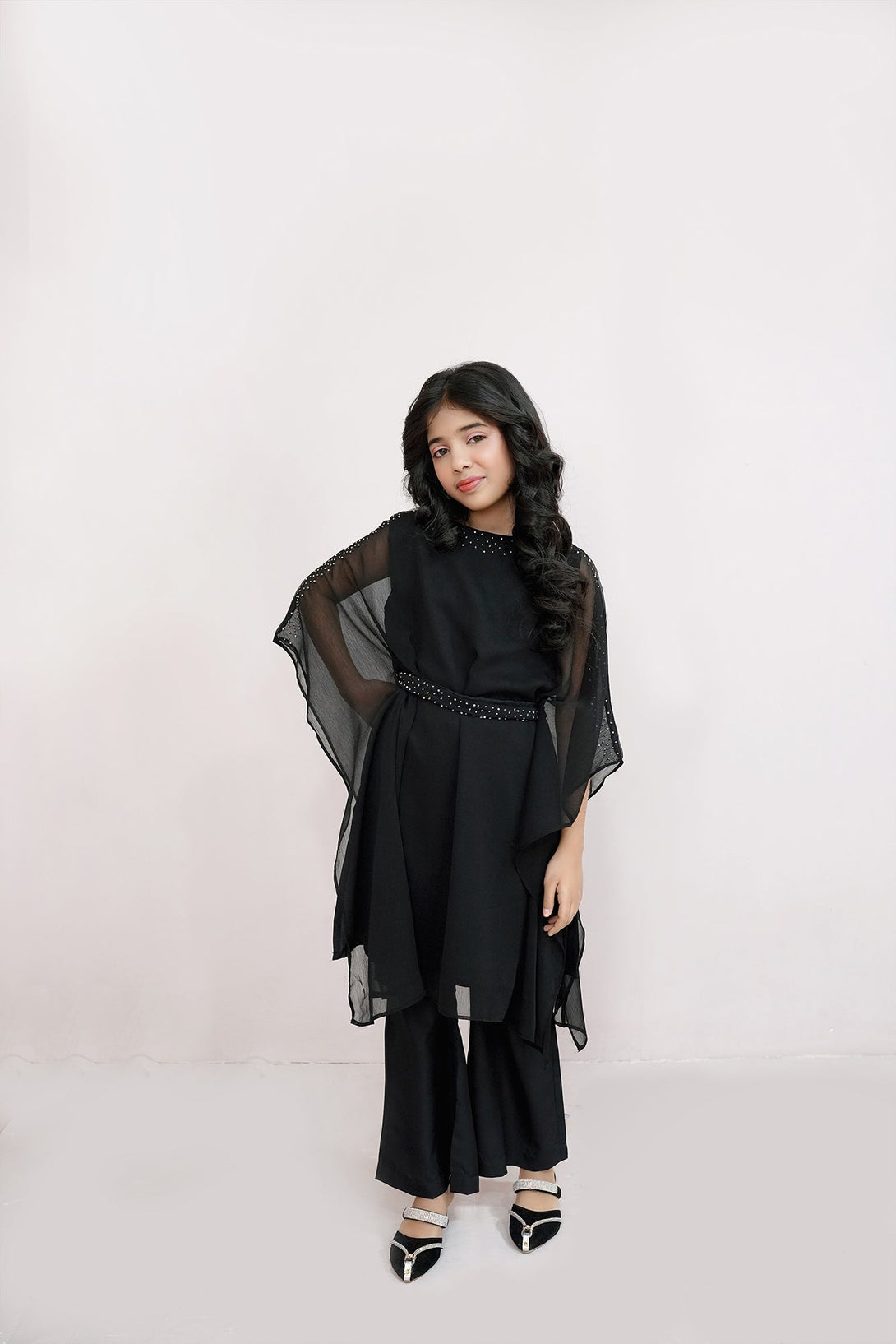 Black Embroidered Chiffon Sheep