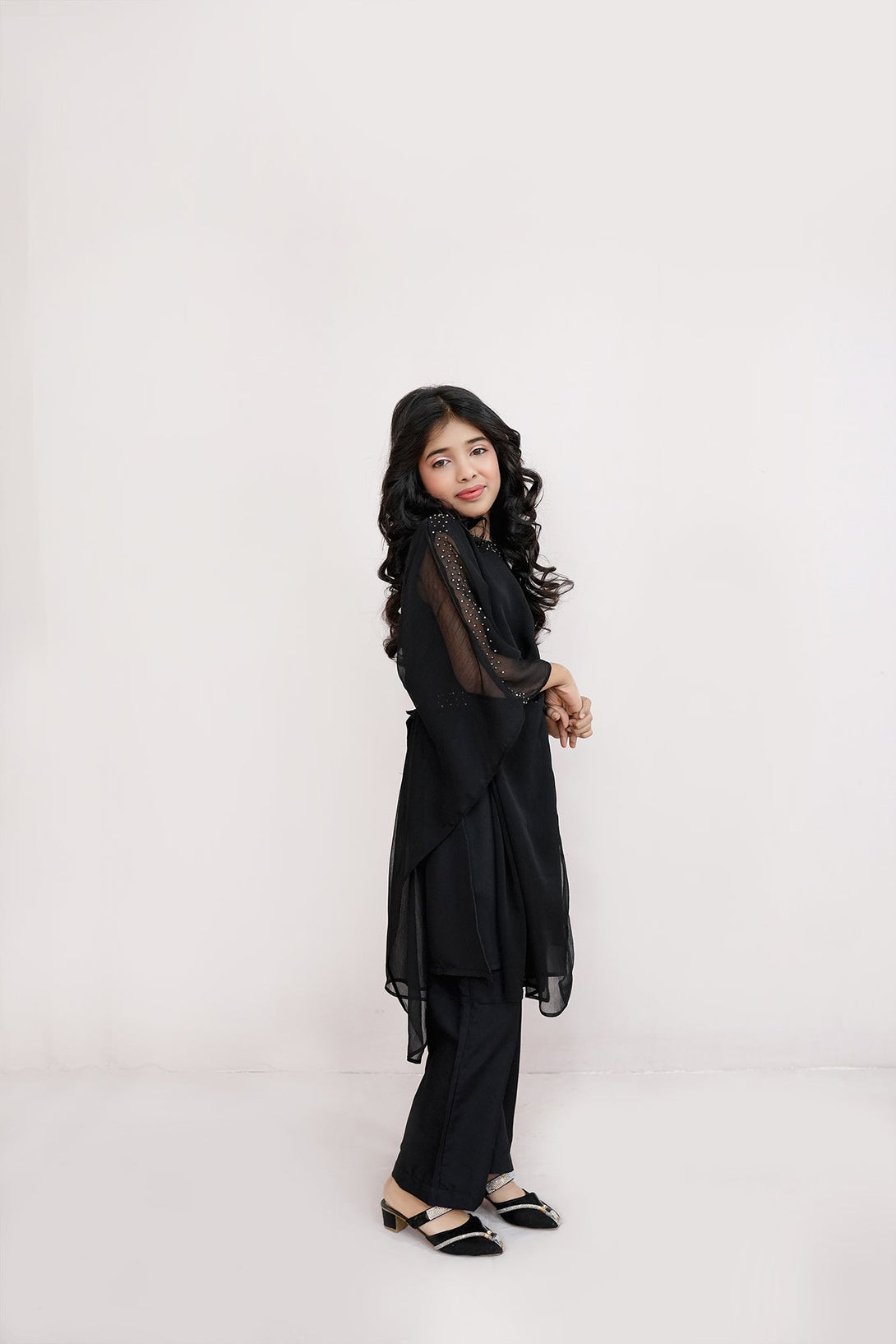 Black Embroidered Chiffon Sheep