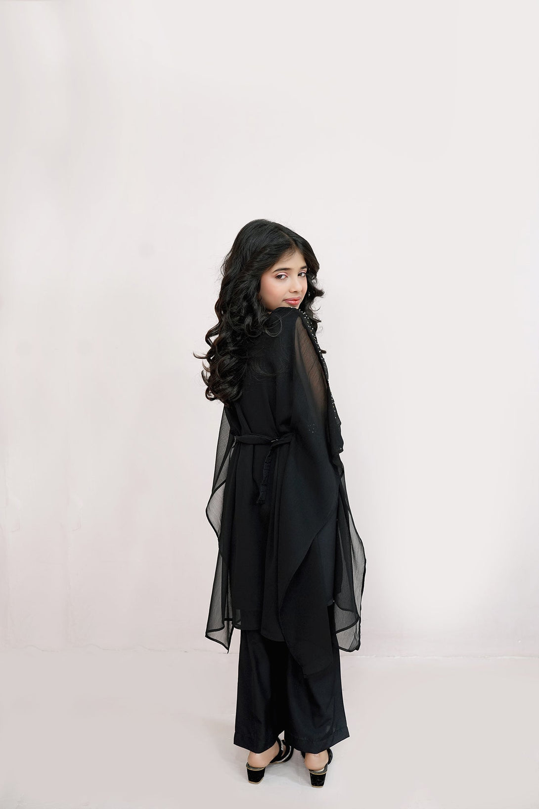 Black Embroidered Chiffon Sheep