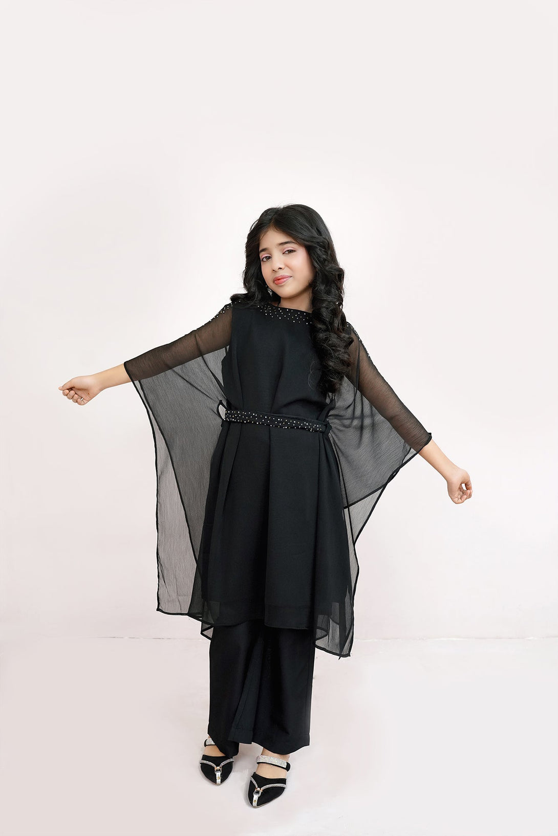 Black Embroidered Chiffon Sheep