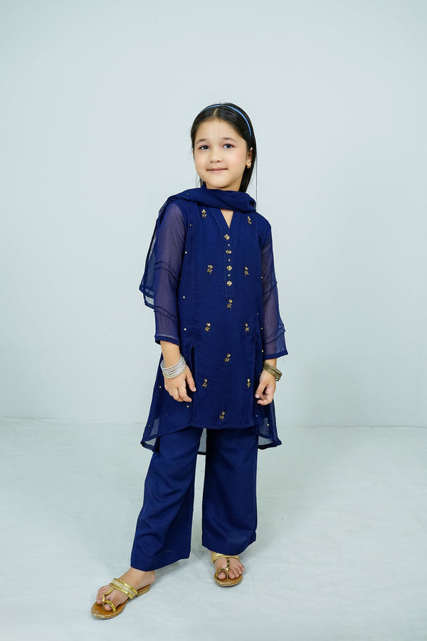 Navy Blue Handwork (adda) 3-Piece Set Sheep