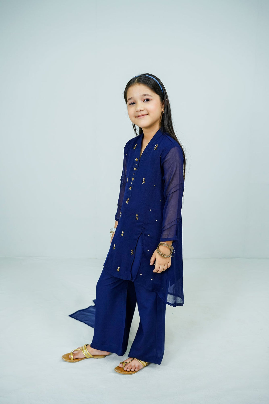 Navy Blue Handwork (adda) 3-Piece Set Sheep