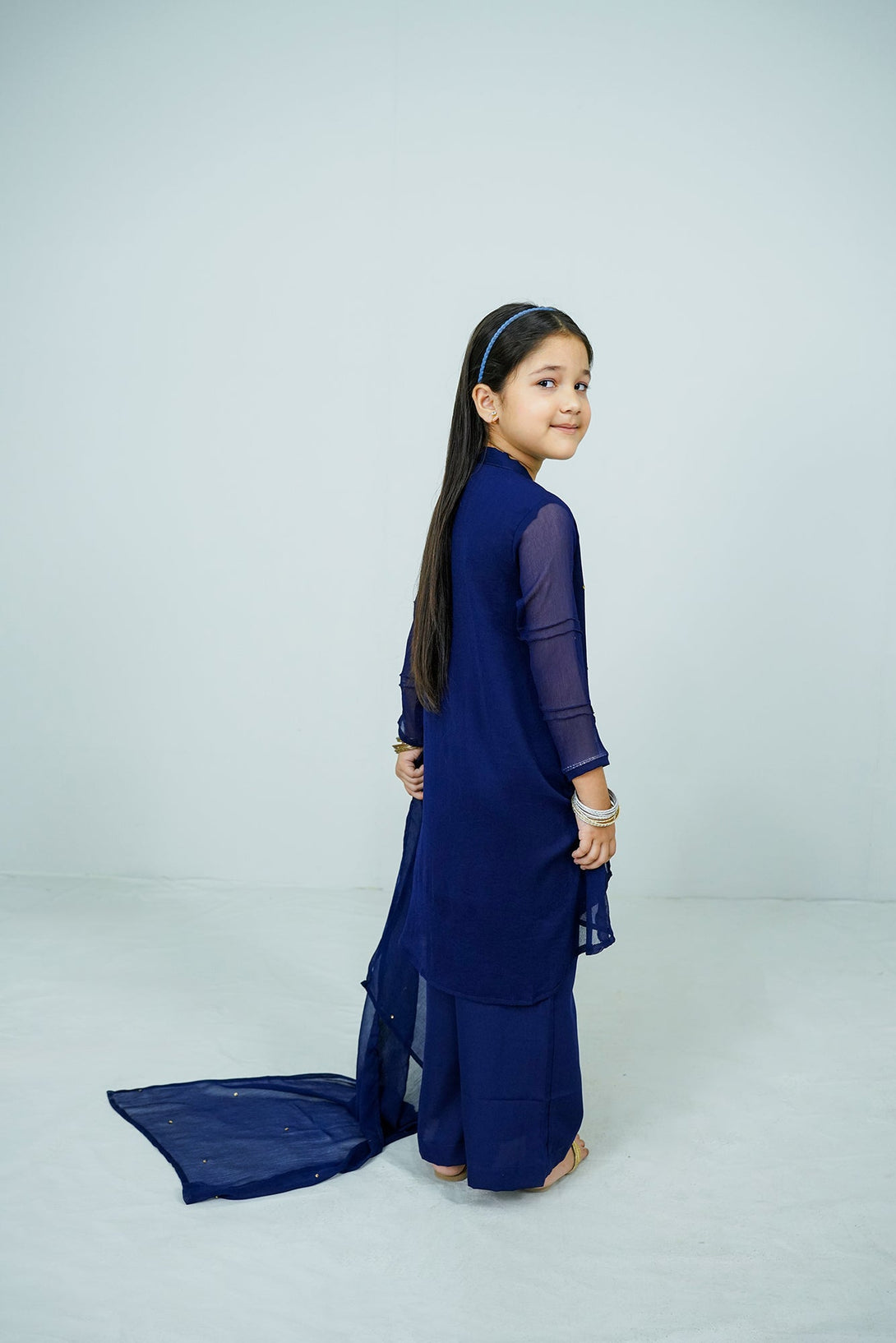 Navy Blue Handwork (adda) 3-Piece Set Sheep