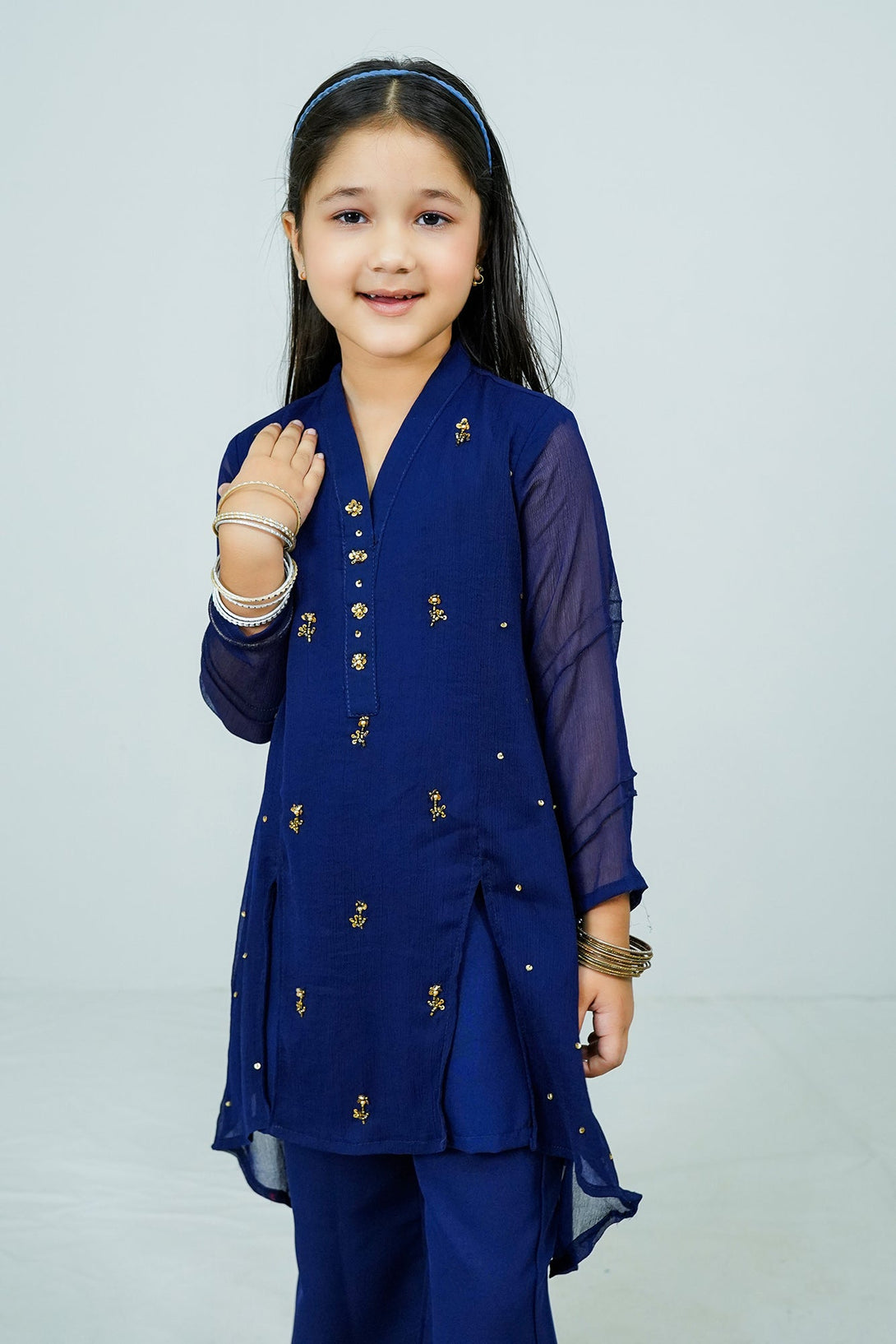 Navy Blue Handwork (adda) 3-Piece Set Sheep