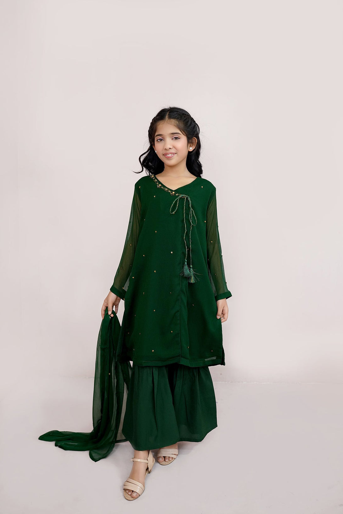Kai Green Embroidered Chiffon Sheep
