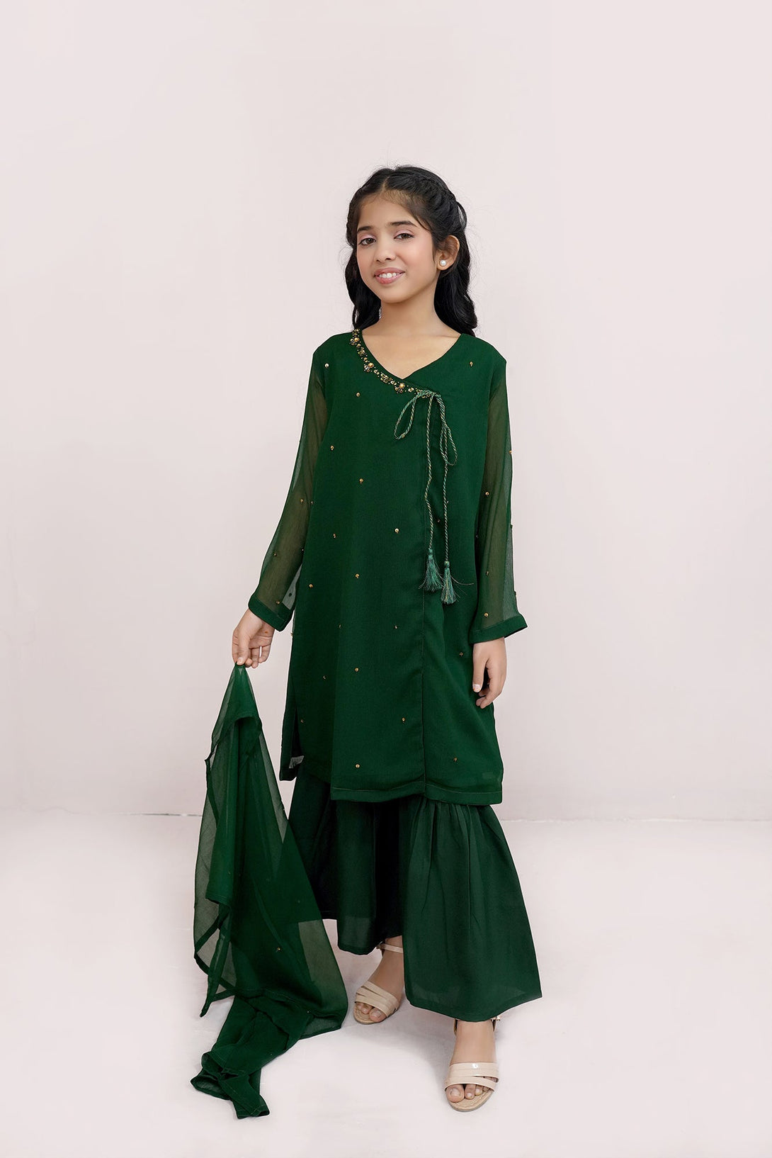 Kai Green Embroidered Chiffon Sheep