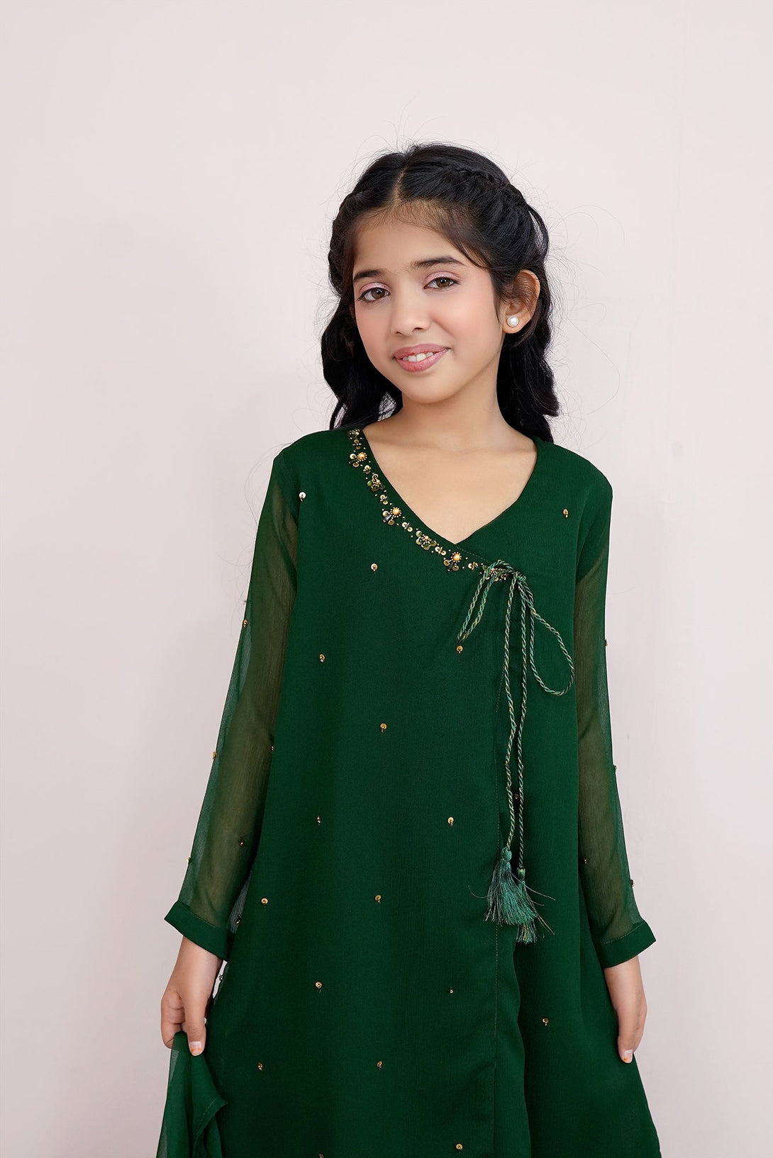 Kai Green Embroidered Chiffon Sheep