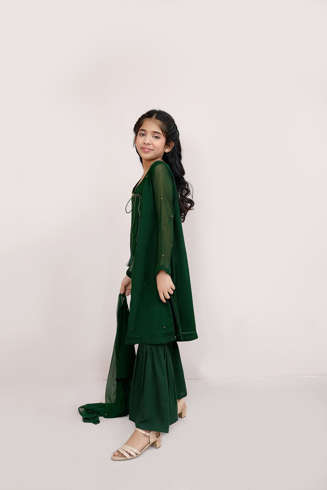 Kai Green Embroidered Chiffon Sheep