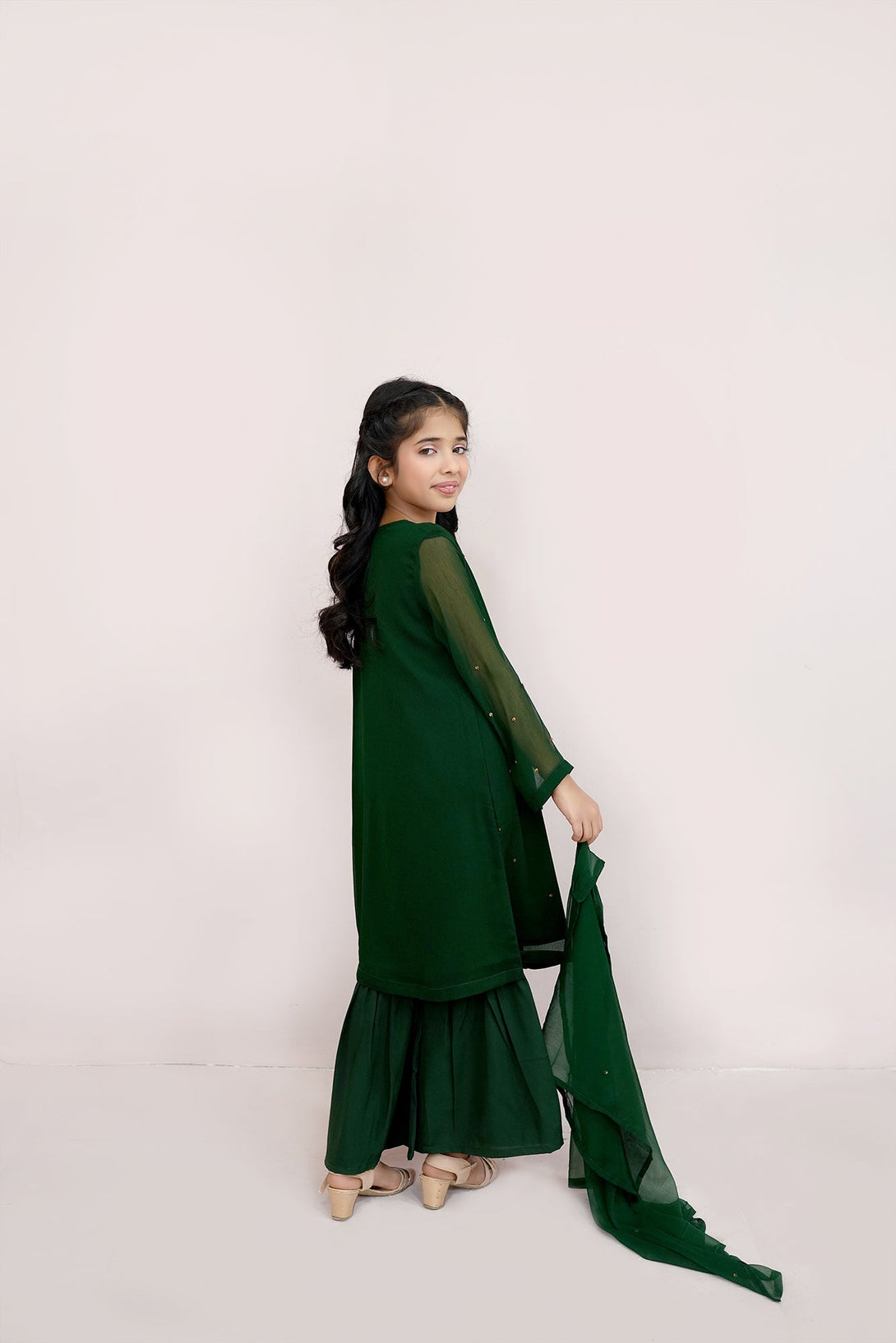 Kai Green Embroidered Chiffon Sheep