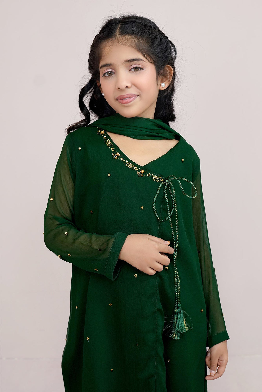 Kai Green Embroidered Chiffon Sheep