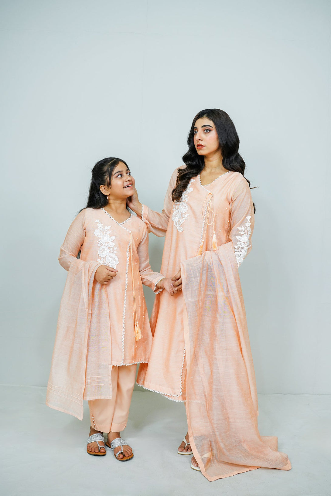 Peach Embroidered 3-Piece Set Sheep